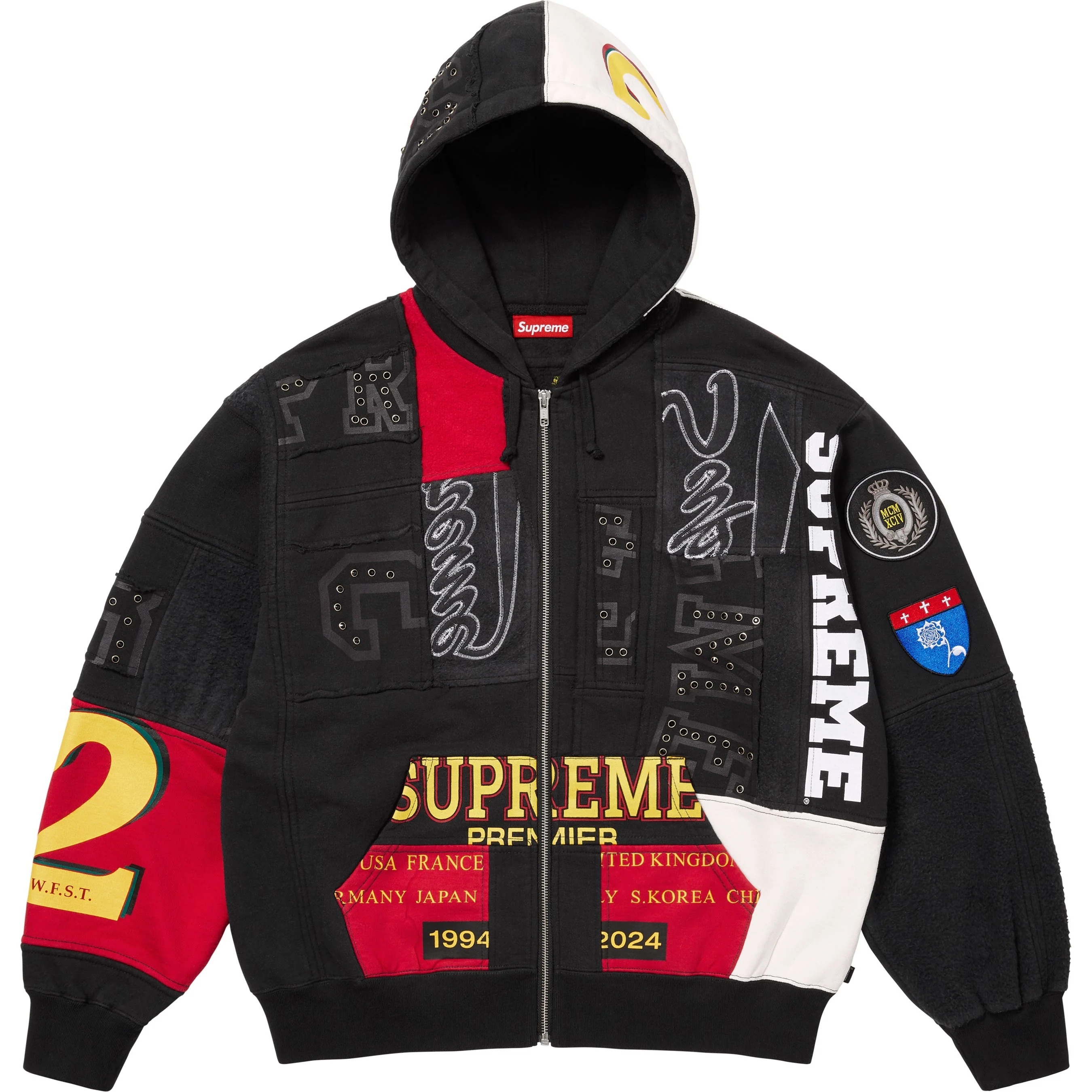 Patchwork Zip Up Hooded Sweatshirt view 12